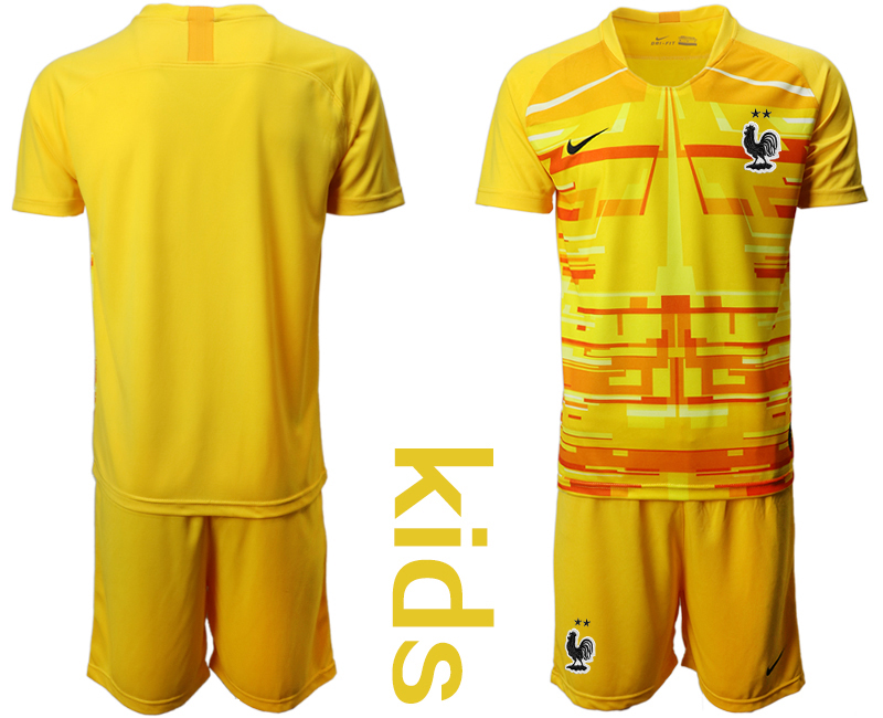 Cheap 2021 European Cup France yellow Youth goalkeeper soccer jerseys